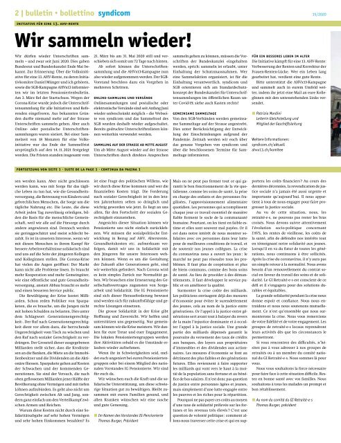 syndicom Bulletin / bulletin / Bollettino 15