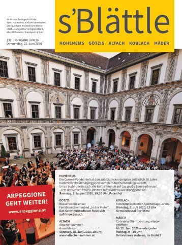 s'Blättle Nr. 26 - Do, 25. Juni 2020