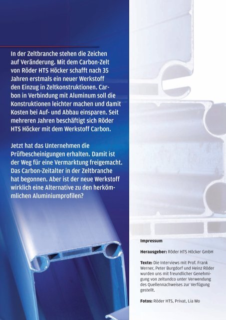 Carbon Hybrid Zelt - Röder HTS Höcker GmbH