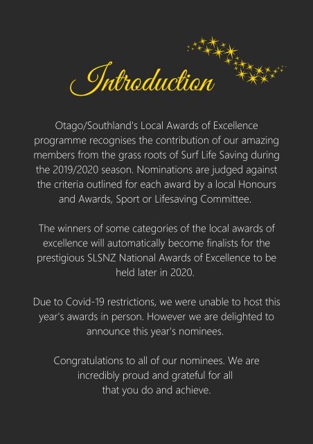 2020 SLSNZ Otago Awards of Excellence Nominees Booklet 