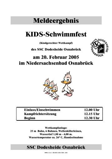 Meldeergebnis KIDS-Schwimmfest - SG Osnabrück