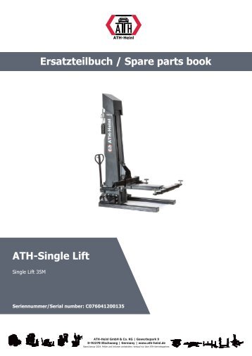 ATH-Heinl ERSATZTEILBUCH SPARE PARTS BOOK Single Lift 35M