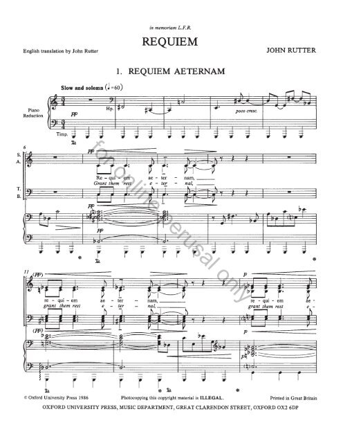 Rutter Requiem vocal score