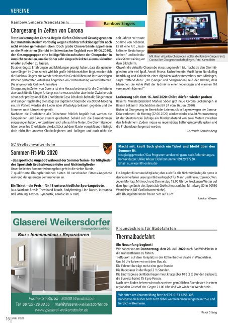 Mitteilungsblatt Wendelstein+Schwanstetten - Juli 2020