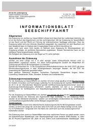 INFORMATIONSBLATT SEESCHIFFFAHRT - Boote Feichtner