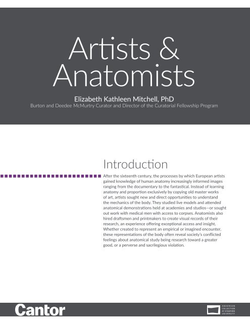 Learning Guide | Artists & Anatomists