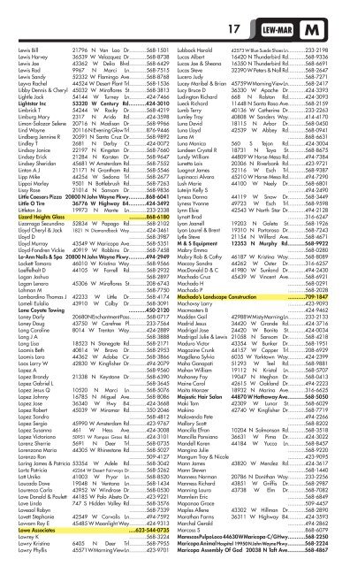 S - Maricopa Community Directory