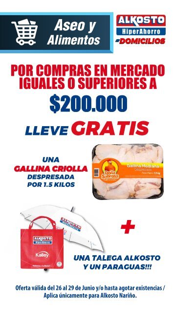 Ofertas Aseo y Alimentos Alkosto Nariño - 26/06/2020