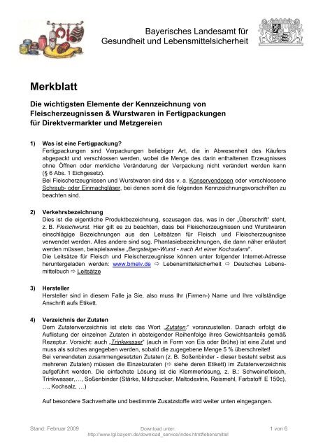 Merkblatt - Bayerisches Landesamt für Gesundheit und ...