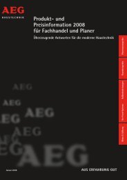 Produkt- und Preisinformation 2008 für ... - AEG Haustechnik