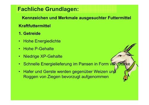 Grundlagen zur praxisorientierten Ziegenfütterung - Landesverband ...