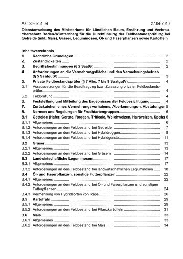 DA Feldbesichtigung - Baden-Württemberg