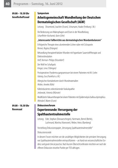 16. Juni 2012 - Wunde-Wissen.de - Deutsche Gesellschaft für ...