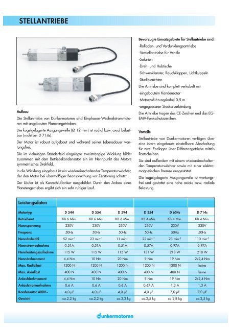 STELLANTRIEBE - Dunkermotoren