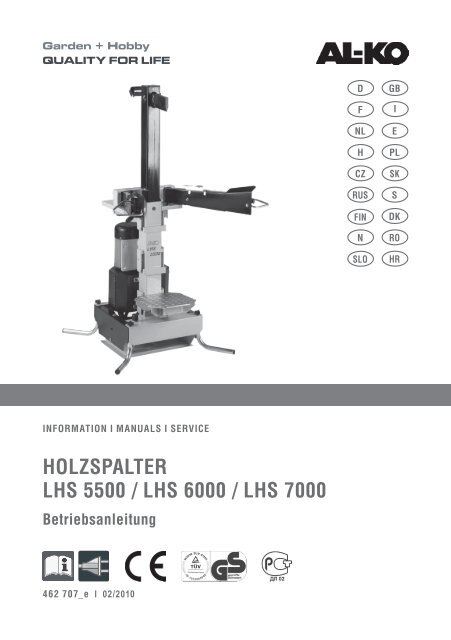 HOLZSPALTER LHS 5500 / LHS 6000 / LHS 7000 - AL-KO