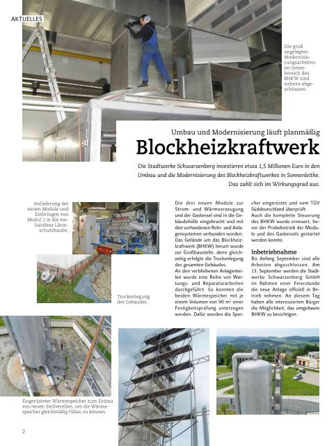 Blockheizkraftwerk - Stadtwerke Schwarzenberg GmbH