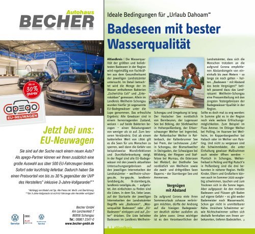 altlandkreis - Das Magazin für den westlichen Pfaffenwinkel - Ausgabe Juli/August 2020