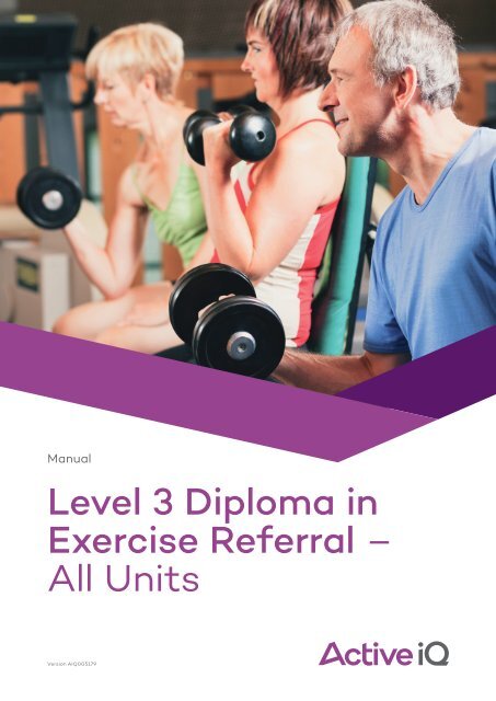 Active IQ Level 3 Diploma in Exercise Referral (sample manual)