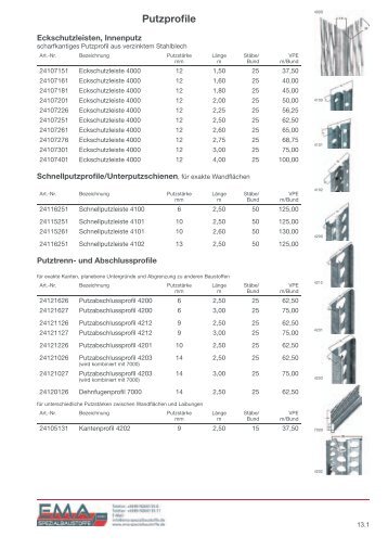 Putz - EMA-Spezialbaustoffe