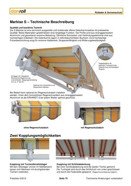 S. 75-76 Technik Markise S