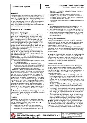 CE-Kennzeichnung Blatt2 - Bundesverband Rollladen + ...