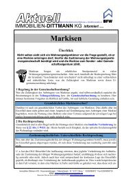 Markisen Überblick - Immobilien Dittmann KG
