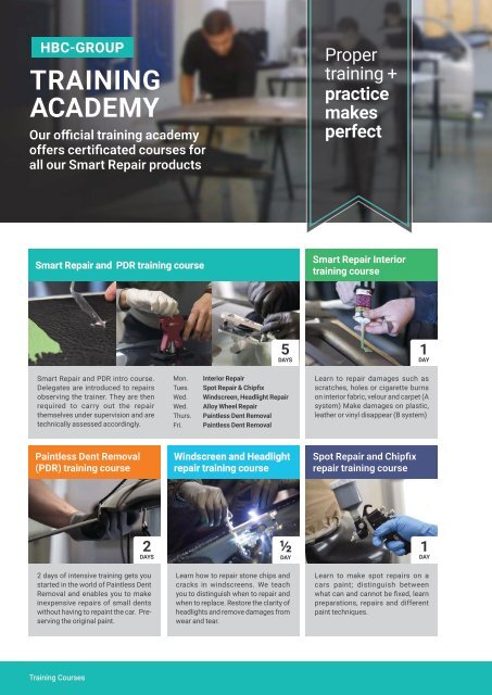 Smart Repair Product Catalogue from HBC System