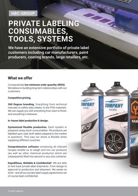 Smart Repair Product Catalogue from HBC System