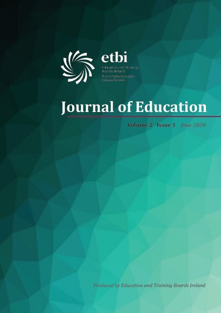 ETBI Journal of Education - Vol 2:1 -  June 2020 (Sustainable Development Goals 2015 -2030)