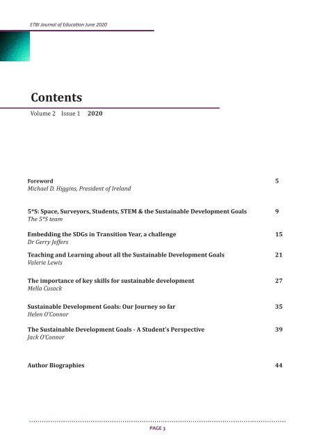 ETBI Journal of Education - Vol 2:1 -  June 2020 (Sustainable Development Goals 2015 -2030)