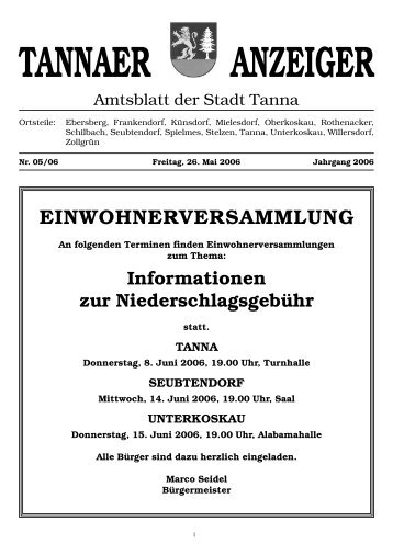 TANNAER ANZEIGER - Stadtverwaltung Tanna