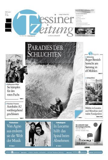 Die Website mit Tipps für Weekends im Tessin - tessiner zeitung