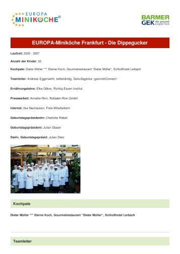 EUROPA-Miniköche Frankfurt - Die Dippegucker