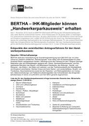 Handwerkerparkausweis - IHK Berlin