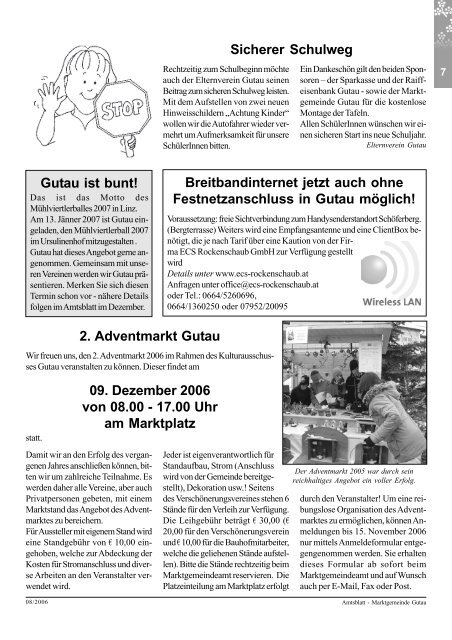 Es zahlt sich also aus, schon um 10.30 Uhr bei der Er- Auf der Titelseite des Amtsblattes finden Sie einen Eintrittsbon fr die Gutauer Bevlkerung. 80 Aussteller wurden zum DSG Union Gutau sucht Nachwuchsbetreuer-. amtsblatt gutau - Marktgemeinde Gutau