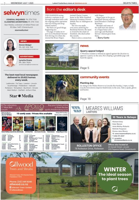 Selwyn Times: July 01, 2020