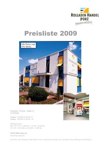 RHP Hauptpreisliste.pdf - Rolladen Handel Porz