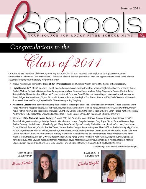 Congratulations to the - Rocky River City Schools