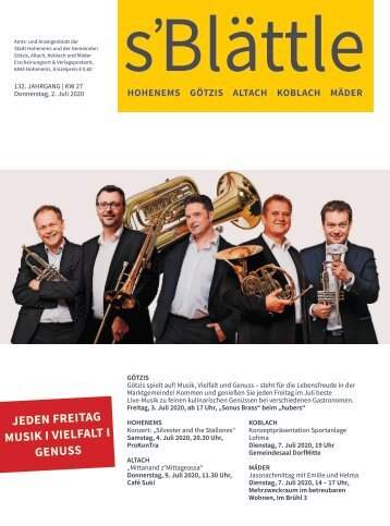 s'Blättle Nr. 27 - Do, 2. Juli 2020