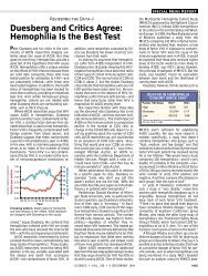 Duesberg and Critics Agree: Hemophilia Is the Best Test - Science