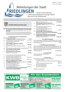 Amtliches Mitteilungsblatt Riedlingen 01.07.2020
