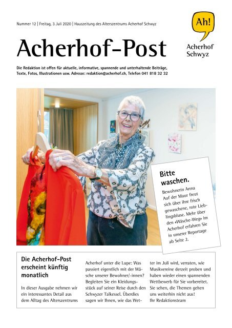 Acherhof-Post Nr. 12 | 3. Juli 2020