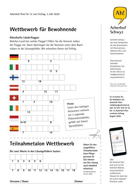 Acherhof-Post Nr. 12 | 3. Juli 2020