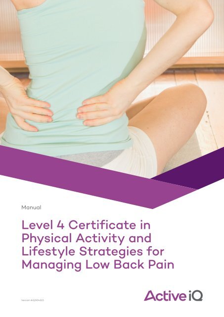 Active IQ Level 4 Certificate in Physical Activity and Lifestyle Strategies for Managing Low Back Pain (sample manual)