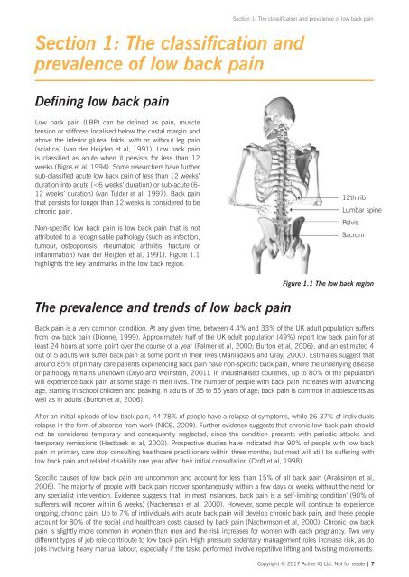 Active IQ Level 4 Certificate in Physical Activity and Lifestyle Strategies for Managing Low Back Pain (sample manual)