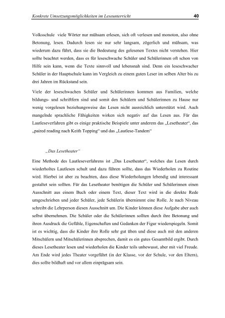 Idee – Umsetzung BACHELORARBEIT - Lesepatenschaft Kufstein