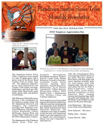 July 2011 newsletter.pmd - Flandreau Santee Sioux Tribe