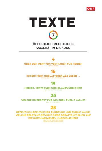 öffentlich-rechtliche Qualität im Diskurs - ORF Public Value