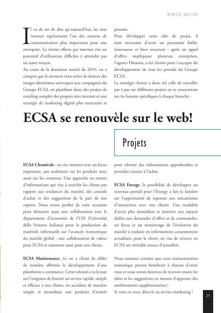 WE ARE ECSA - Juillet 2020