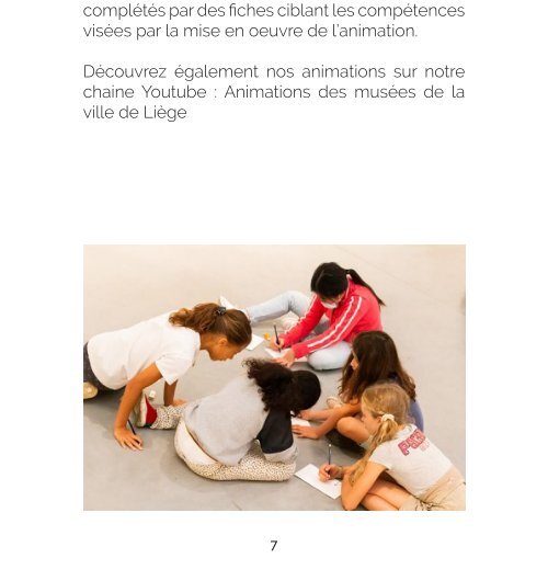 Brochure des Animations des musées pour les écoles et associations